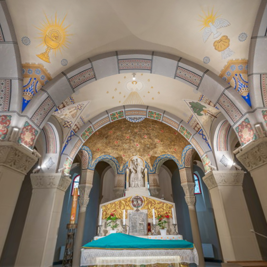 zdobienia stropu kościoła dolnego